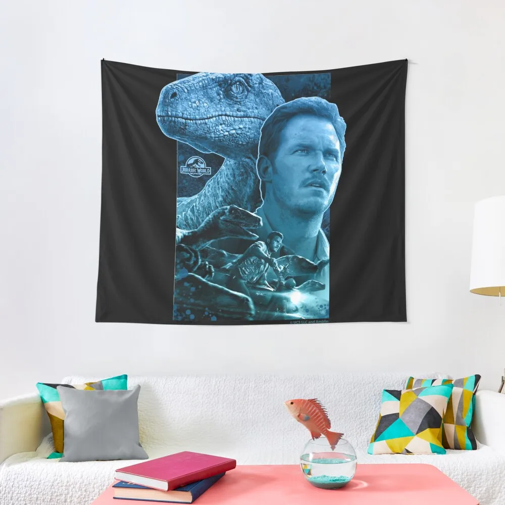 

Blue and Owen Grady - Jurassic World characters art Tapestry Room Decoration Korean Style Outdoor Decor Home Decoration Tapestry