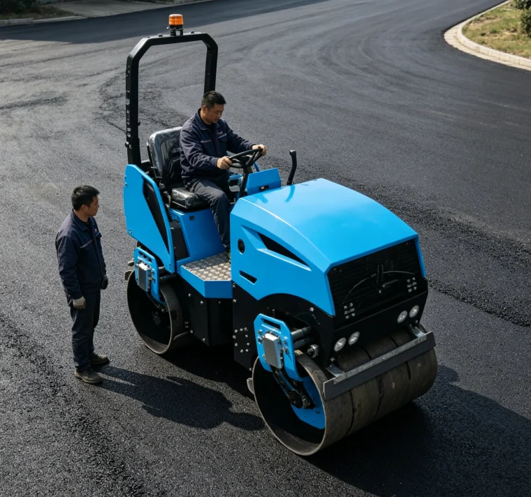 Ride on Hydraulic Road Roller Compactor Small Double Steel Drum Hydraulic Vibratory Roller Fast Compaction Efficiency