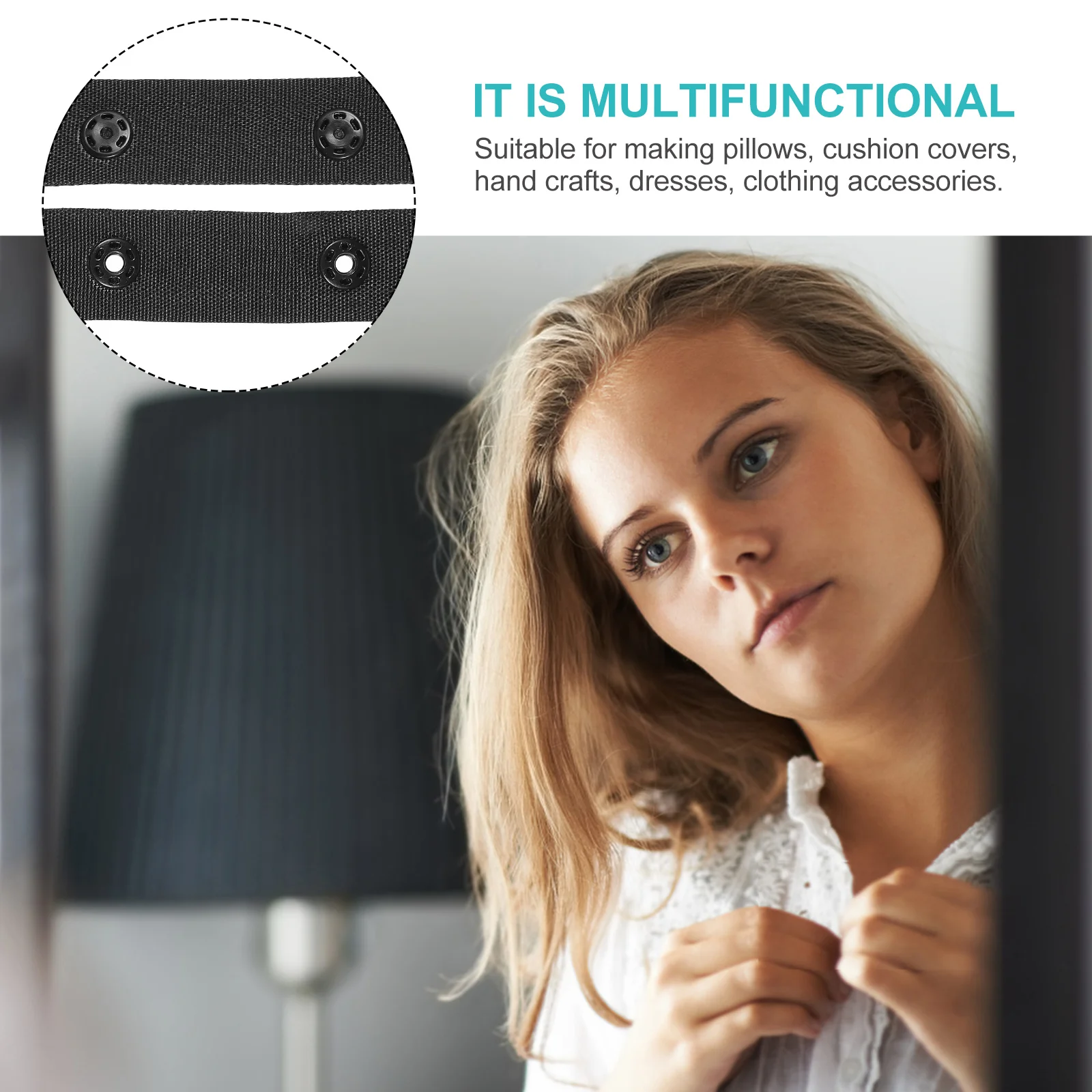 

1Pcs Snap Button Belt Button Band for Sewing Clothes Pillows Cushion Covers DIY Sewing Accessory