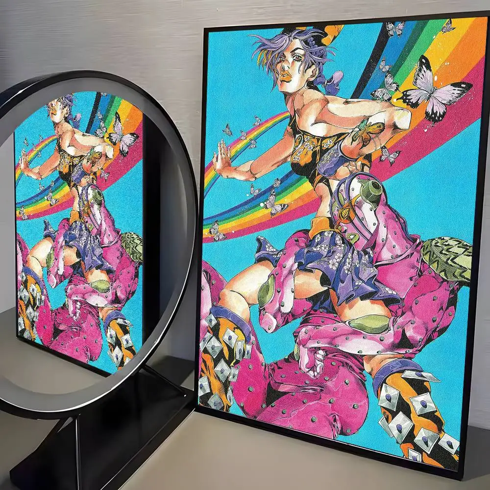 Anime JoJos Bizarre Adventure Retro-Poster, Kunst auf HD-Leinwand, hochwertiges ästhetisches Druckpapier, Wandkunst für Wohnzimmer, Heimdekoration – Detail 1