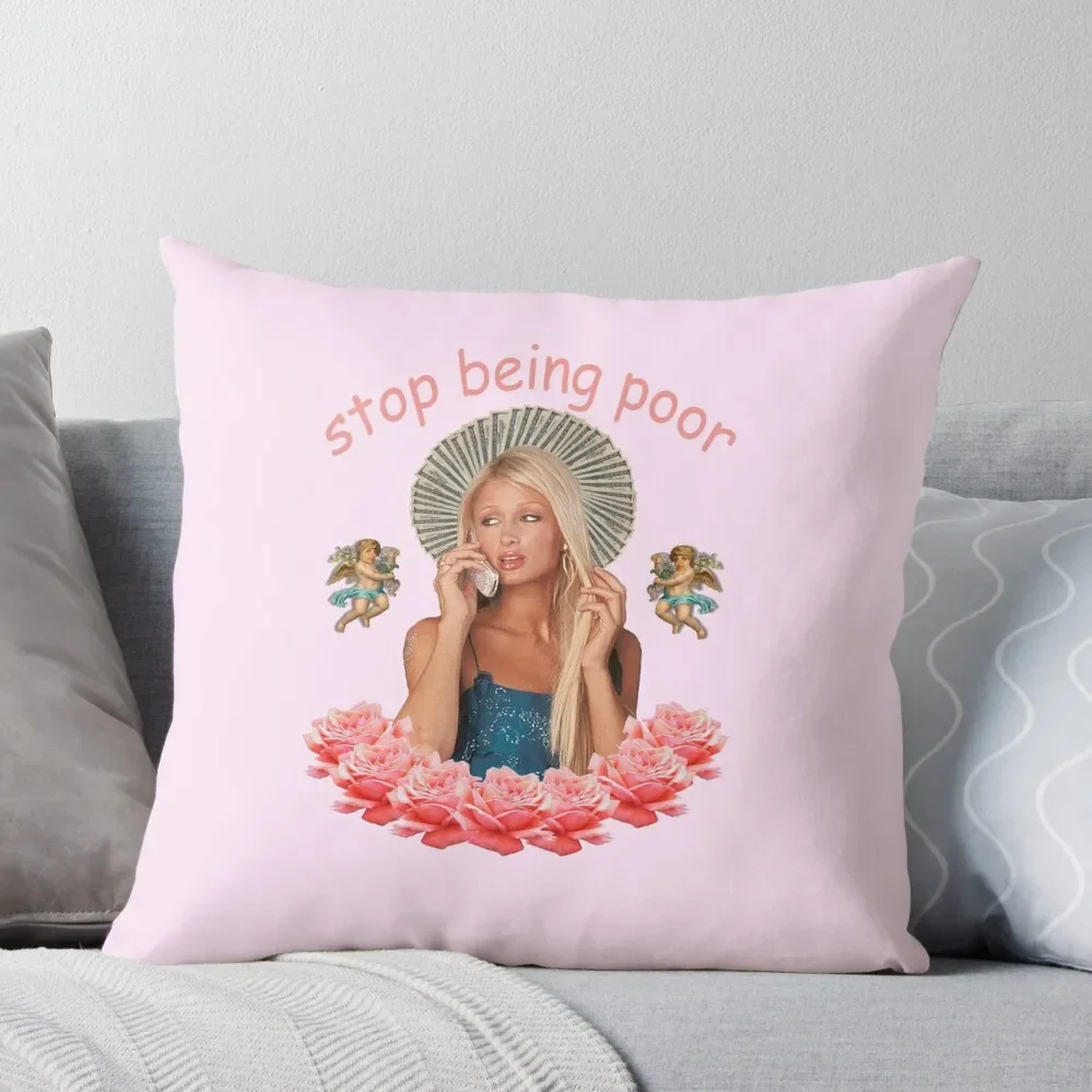 

Paris Hilton 'Stop Being Poor' Throw Pillow Christmas Pillowcase anime girl