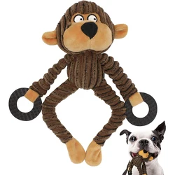 Jouets à mâcher en peluche grinçant pour chiens, jouets interactifs pour petits chiens, entraînement de dentition, singe mignon