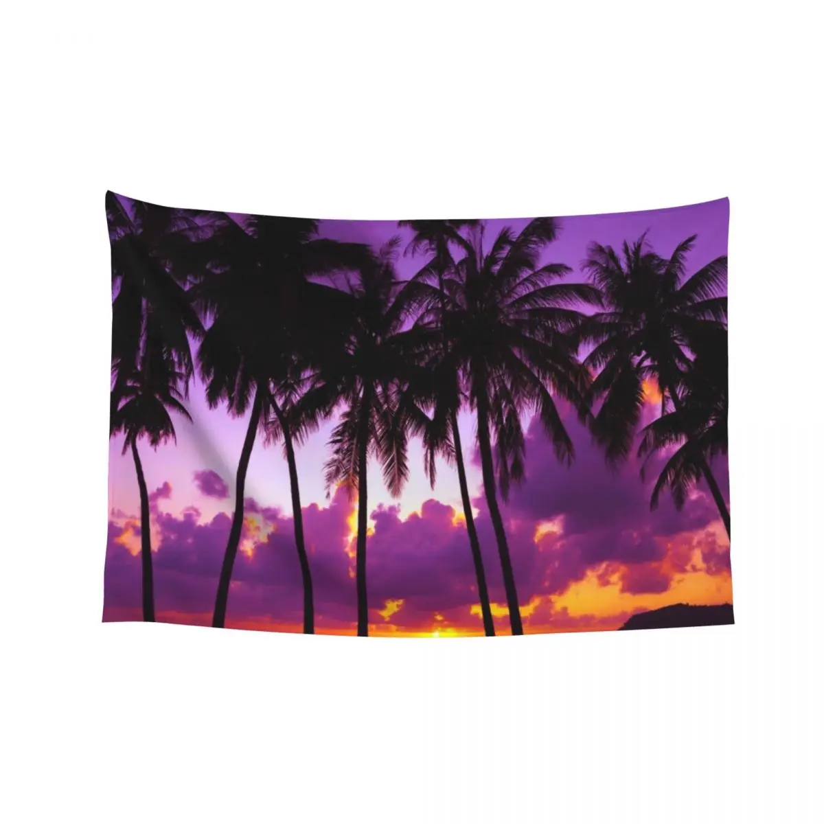 

Purple Tropical Sunset Tapestry Room Decore Aesthetic Decoration Home Decor For Room Tapestry