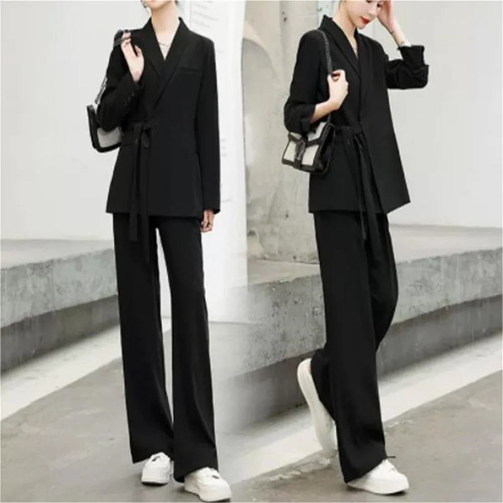 2023 Winter New Women\'s Blazer Set Professional Elegant Office Suit Blazer and Pants 2 Piece Set Business Women Trouser Suits