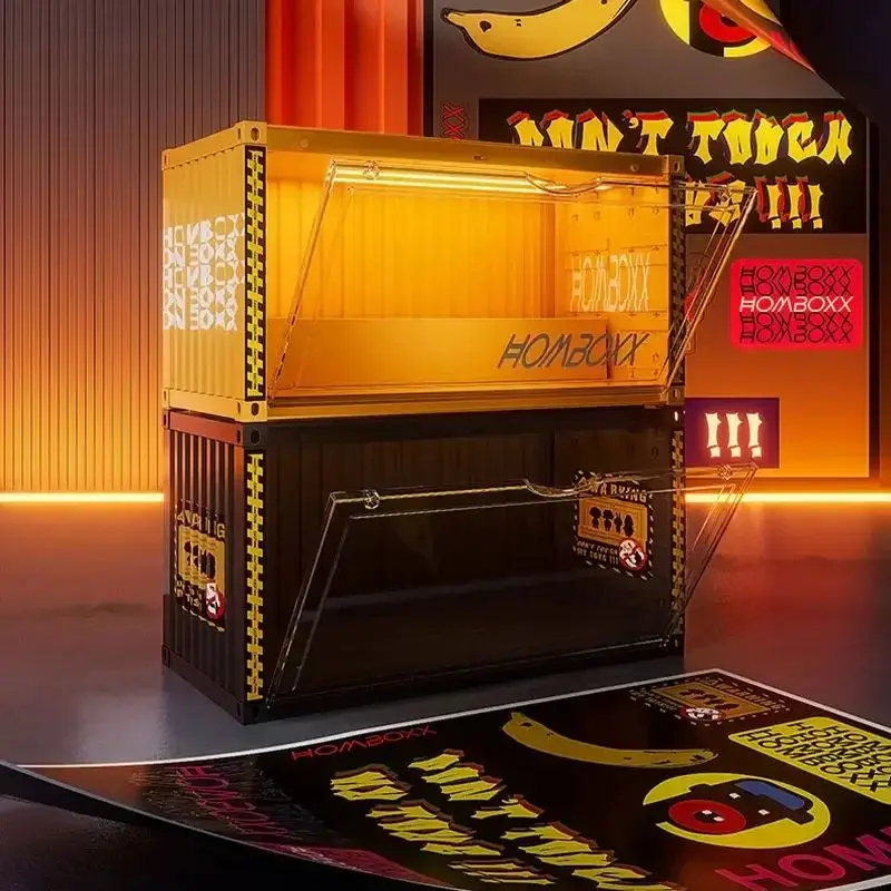 Illuminated Container Blind Box Organizer Dustproof Toys Display Box Nendoroid Magnetic Display Stand Collectibles Display
