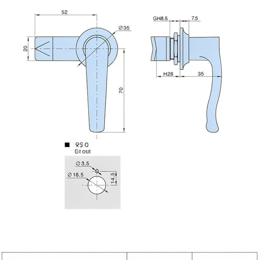 Zinc Alloy Industrial Cabinet Handle Lock For For Yishenghuahengzhu AB803 Electrical Enclosure Door Latch Chrome Finish