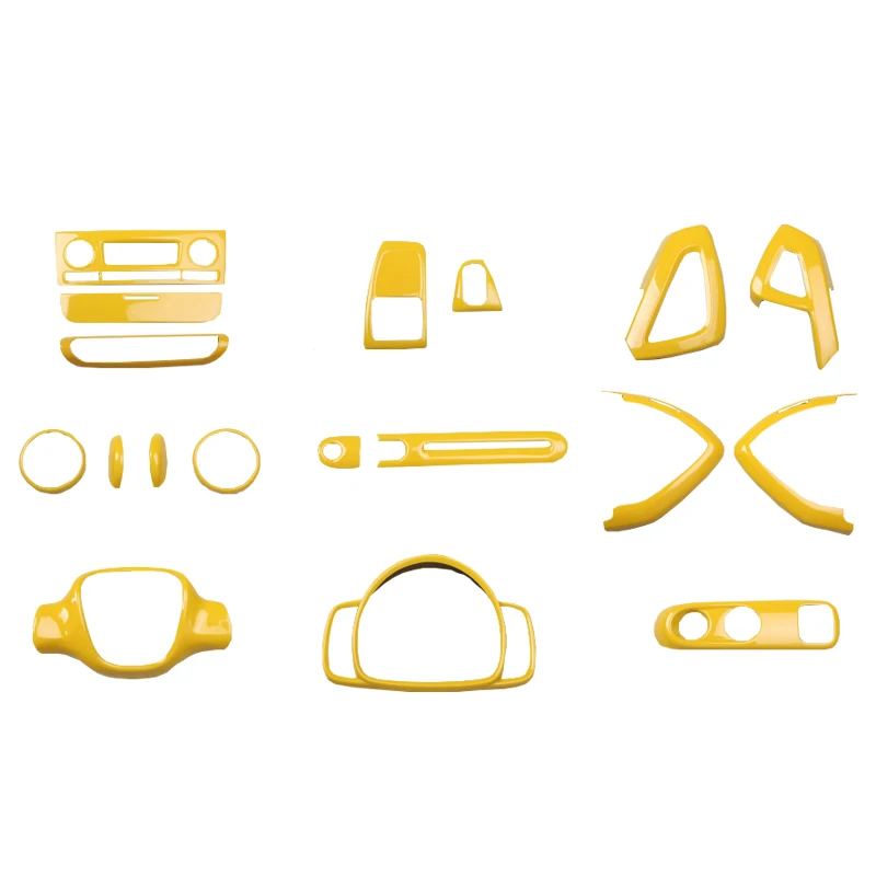 

For Mercedes-Benz Smart Fortwo 2009 2010 2011 2012 2013 2014 ABS Yellow Mahogany Style Accessories Interior Decoration Stickers