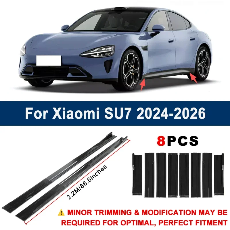 

Aerodynamic 2.2m Sectional Side Skirt Extension Lips Racing Side Spoiler For Xiaomi SU7 2024-2026 2025 Sport Upgrade Kit