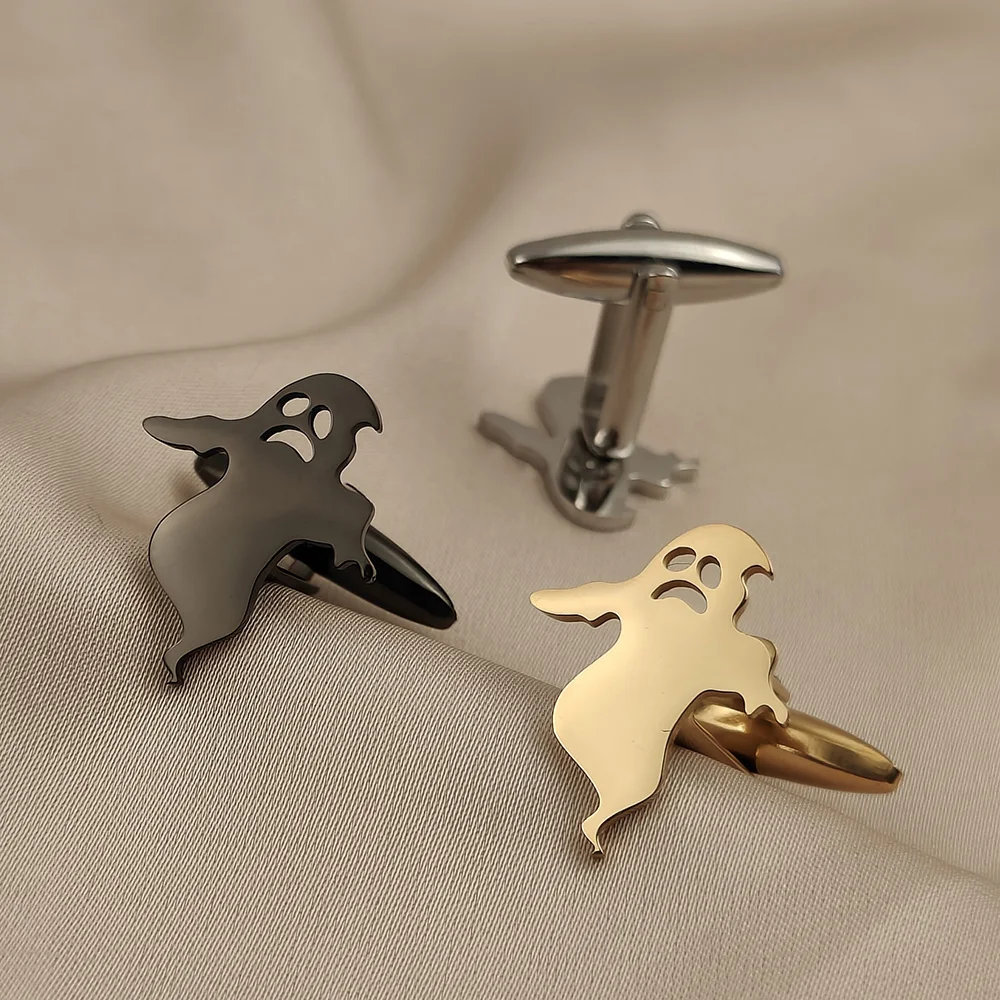 

Stainless Steel Pirate Ghost Cufflinks Vintage Men's Viking Skeleton Cufflinks Punk Rock Party Shirt Buttons Cufflinks Jewelry