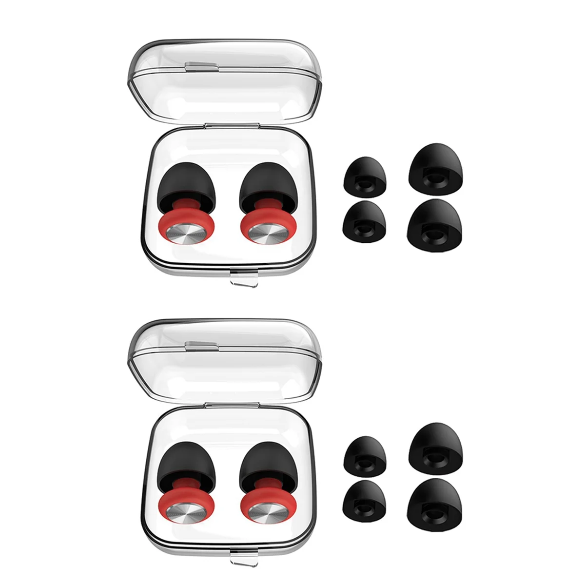 Ear Plugs for Noise Reduction Waterproof Silicone Ear Plug for Noise Reduction, Work & Noise Sensitivity Red