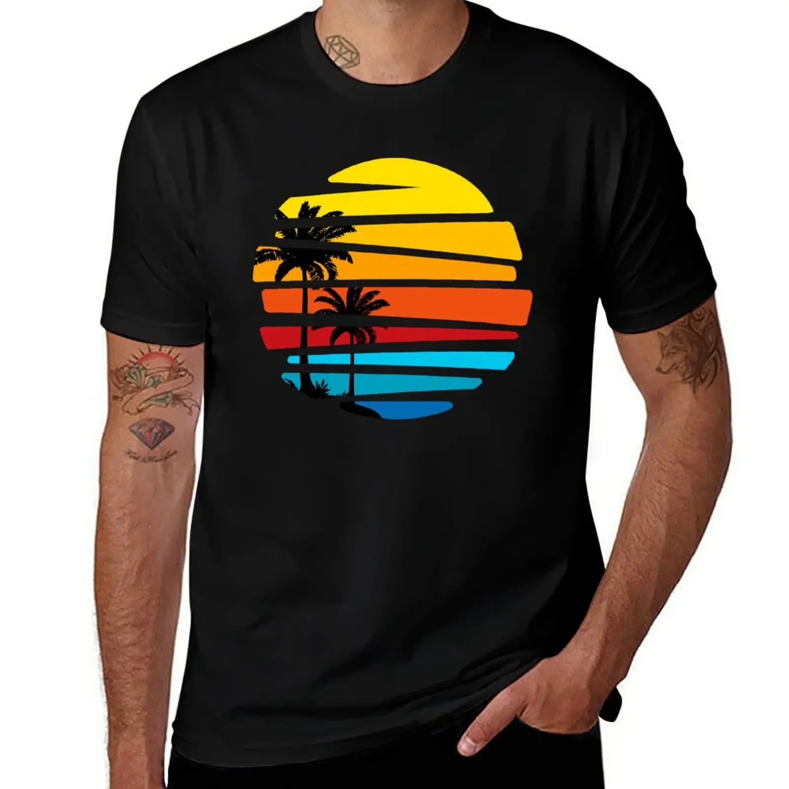 

Tropical sunset T-Shirt vintage anime shirt boys animal print mens t shirt