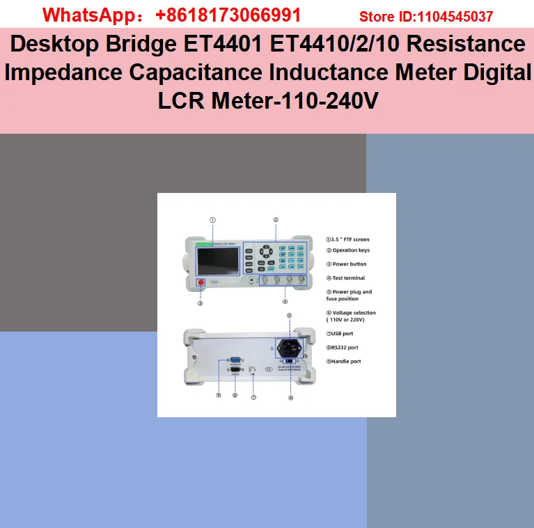 Desktop Bridge ET4401 ET4410/2/10 Resistance Impedance Capacitance Inductance Meter Digital LCR Meter-110-240V