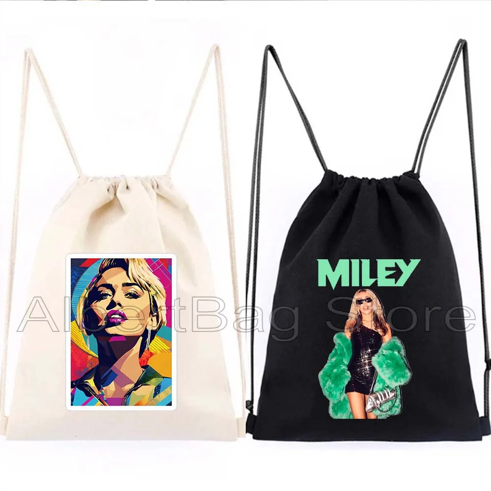

Fashion Miley Cyrus Eras Tour Fan Gifts Music Singer Cute Fan Gifts Drawstring Bags Soccer Backpack Gym Yoga Sackpack String Bag