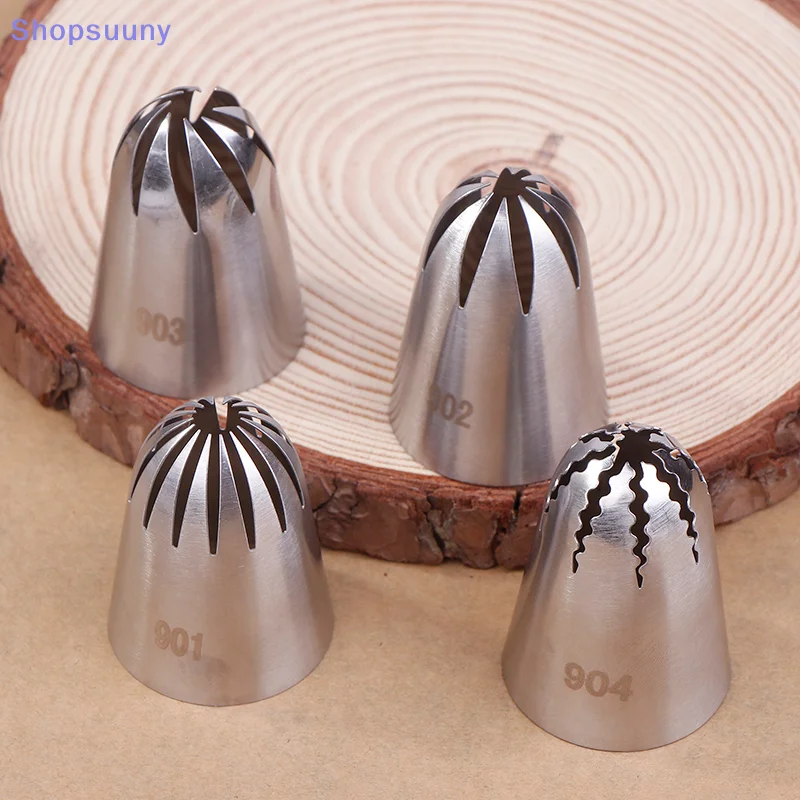 [SU]901 902 903 904 Stainless Steel Large Size Close Star Piping Nozzle Cream Icing Tips Cake Fondant Kitchen Baking Tool[SU]
