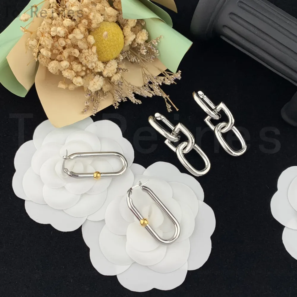 To Reines New Luxury Silver Elegant Smooth Surface Earrings Banquet Temperament Personality Jewel Exquisite Woman Accessories