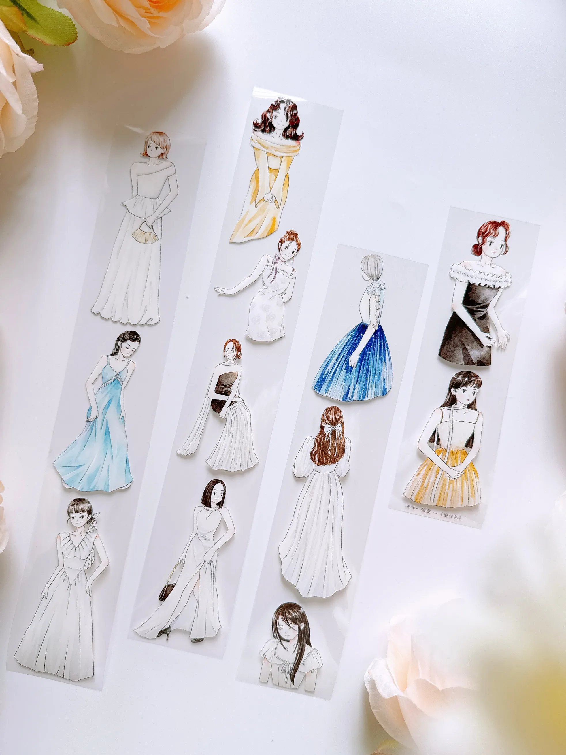 

Washi Pet Tape Roll [Mansha Li] Gentle Dress Girl Character Journaling