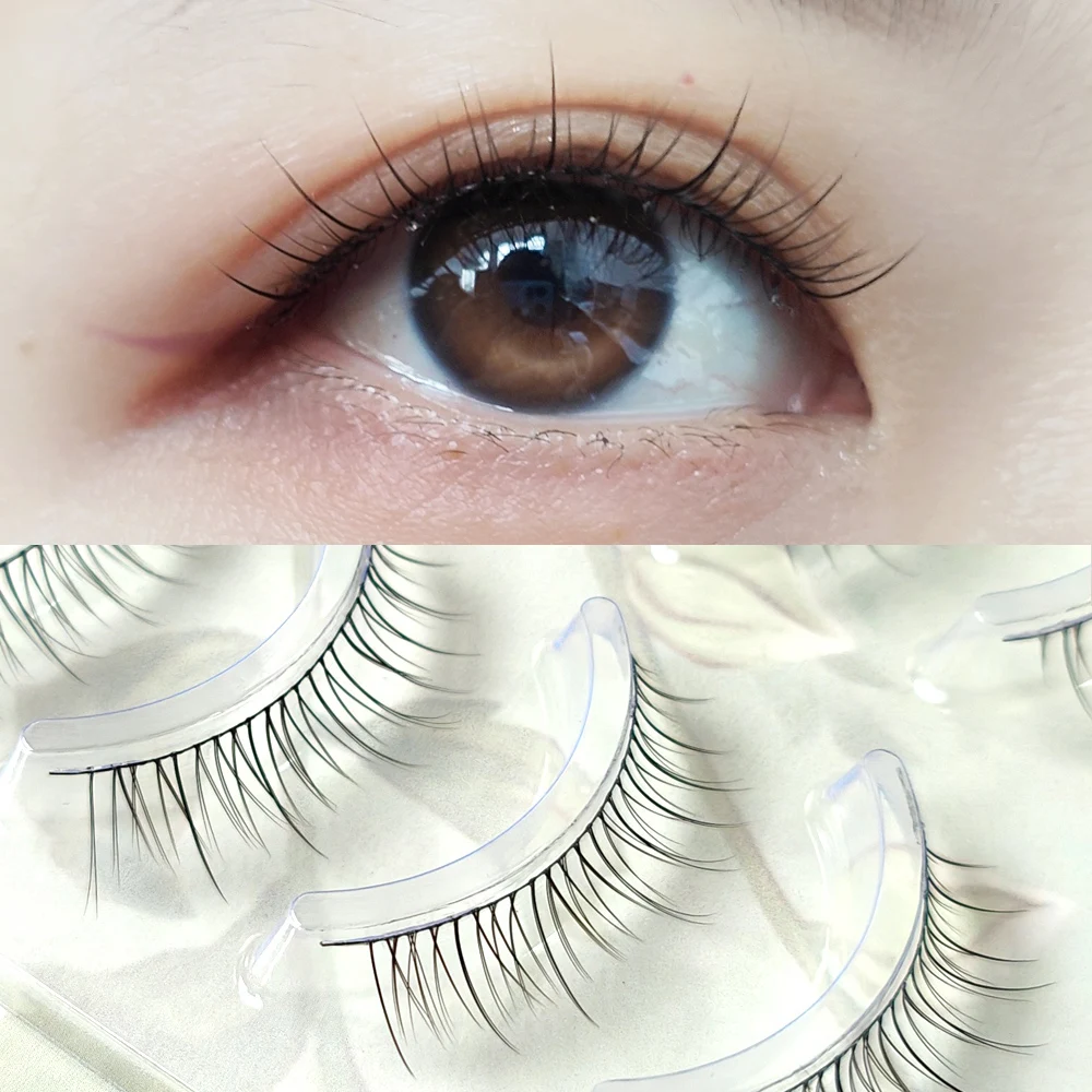 Ensemble de faux cils d'apparence naturelle, outils de maquillage, extension de cils dégradés natifs, cils ultra légers et doux, faits à la main, 5 paires