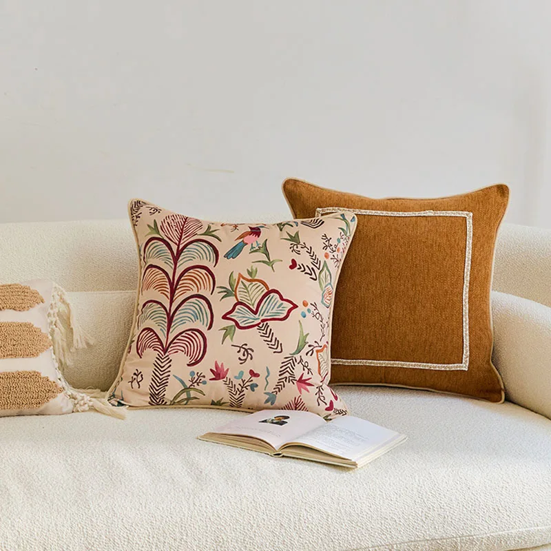 New Chinese Style High Grammage Short Plush Pillow Retro Decorative Cushions Sofa Home Decoration And Accessories Living Room