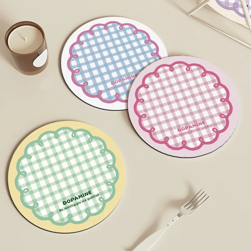 Runde Gitter-Gummiuntersetzer, Wärmeisolierungsmatte, Einfache Saugfähige Rutschfeste Matte für Zuhause, Minimalistische Silikonmatte, Küchenzubehör