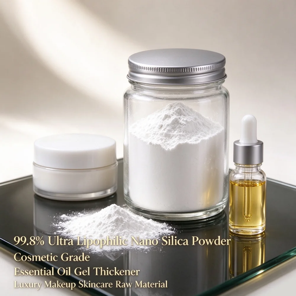 99.8% Ultra Lipophilic Nano Silica Powder Cosmetic Grade Essential Oil Gel Thickener For Luxury Makeup Skincare Raw Material
