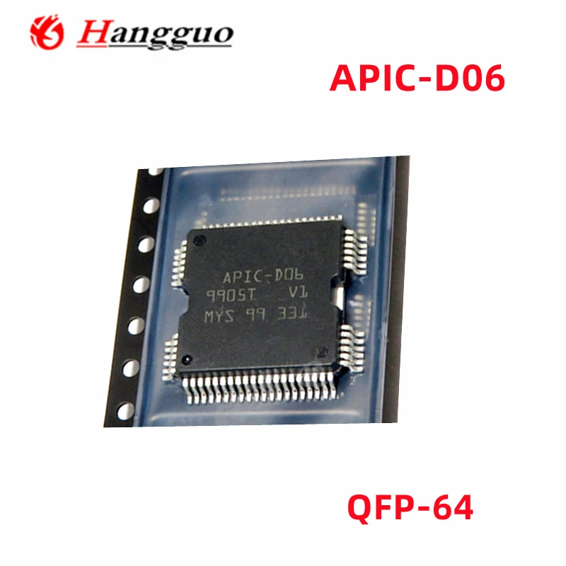 5PCS/Lot Original APIC-D06 APIC D06 Computer Injector Control Driver Module Chip IC QFP64 For Renault Koleos Automotive Engine