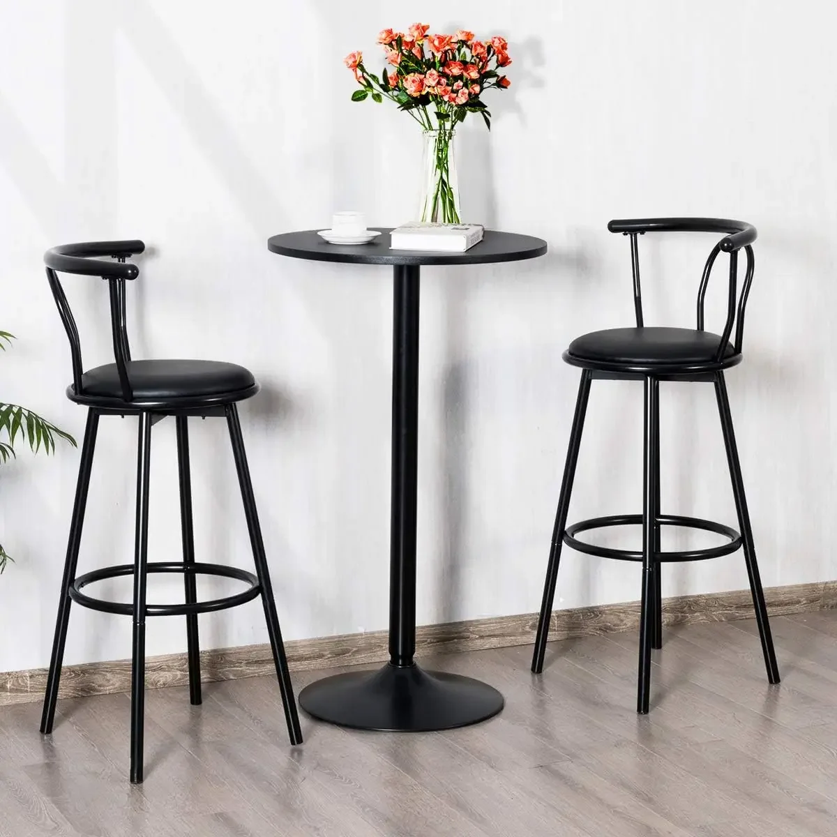 Bar Table 24-Inch Round Top 40-Inch Height Modern Style Standing Circular Cocktail Table Suitable for Living Room