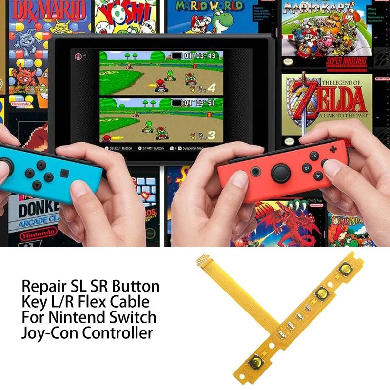 استبدال SL SR ZR ZL L اليمين الأيسر مفتاح الشريط الكابلات المرنة لنينتندو سويتش JoyCon NS إصلاح جزء