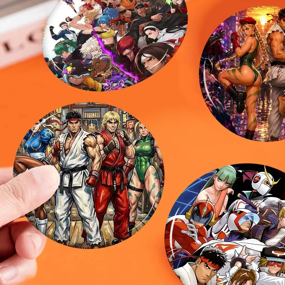 Game T-The King Of Fighters Round Button Pins Slogan Creative Brooches Backpack Clothes Decoration Fashion Cartoon Jewelry Gifts