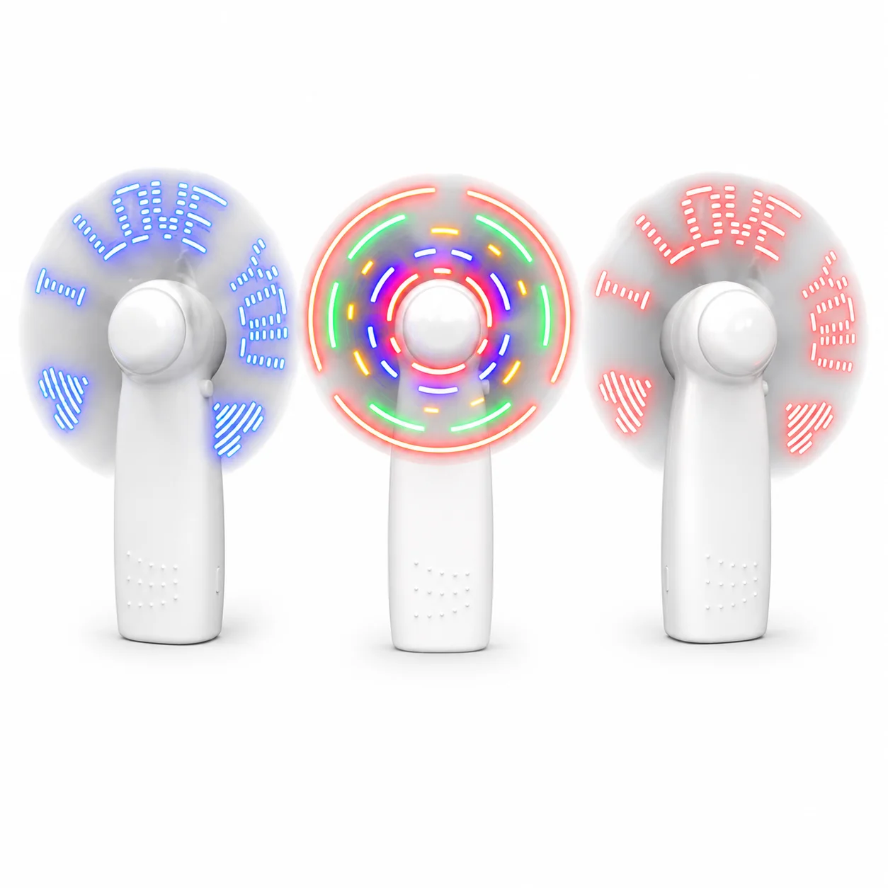 

Confession Flashing Words Handheld Fan Mini Desktop Cooling Fan LED Display 3 Speeds Quiet Battery Fan for Lovers