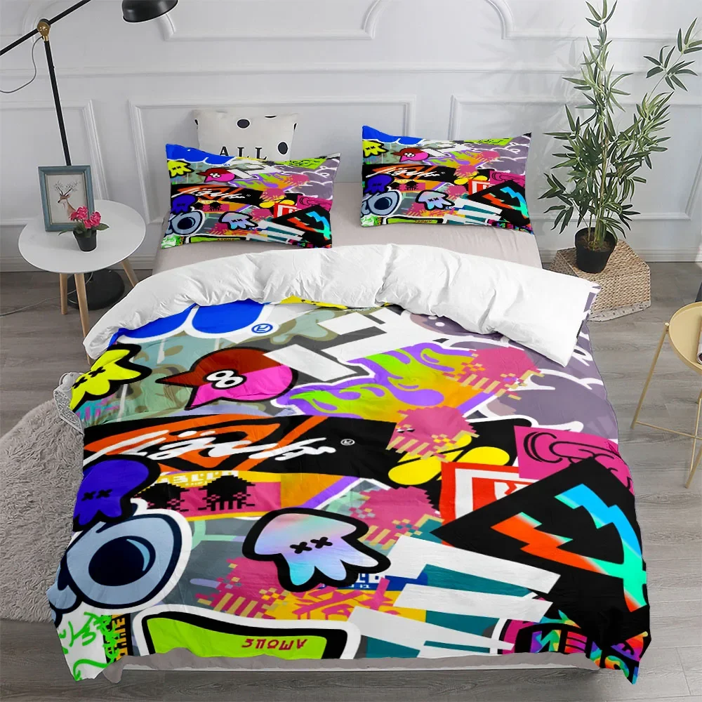Splats Graffiti Fusion Bedding Set without sheet UK Single Double King US Twin Full Queen Size Bed Linen Set