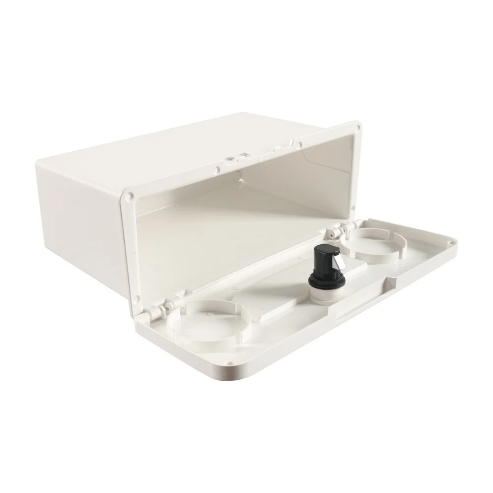 

Boat Glove Box with Safety Lock and Dual Cup Holders Made of ABS Plastic for Marine Use Protect and Organize Personal Items