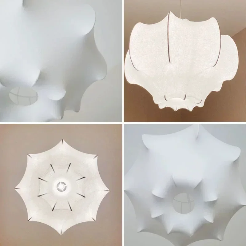 Nordic Designer Silk Chandelier Kitchen Restaurant Living Room French Retro High-end LED Pendent Lamp Home Decor Light Fixtures