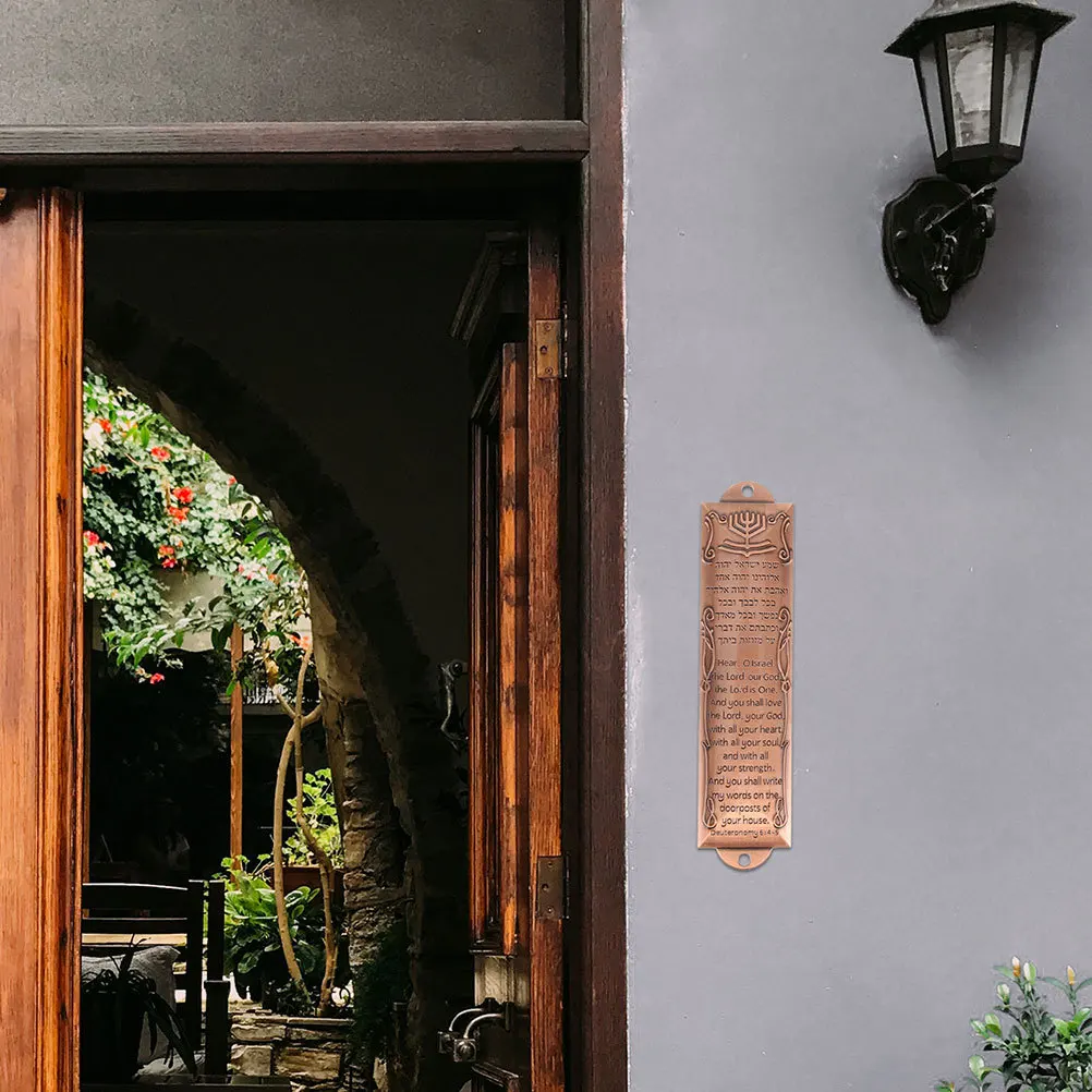 

2Sets Mezuzah Scroll Metal Door Mezuzah Plaque Front Entry Prayer Decor Jewish Bless This Home Housewarming Gift