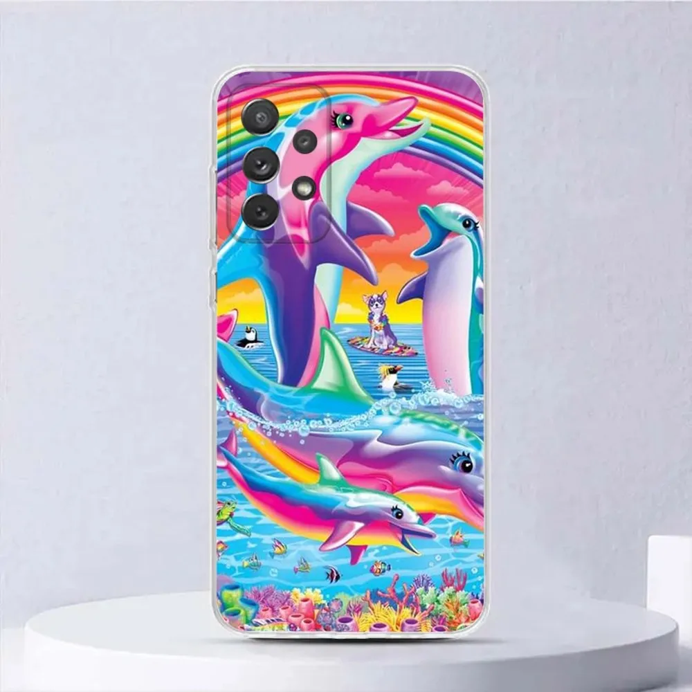 L-Lisa Frank Art Phone Case For Samsung Galaxy,A31,A33,A52,A13,A02,A53,A50,A73,A72,A40,A20,A23,A54,A14,A34 Transparent Cover image 5