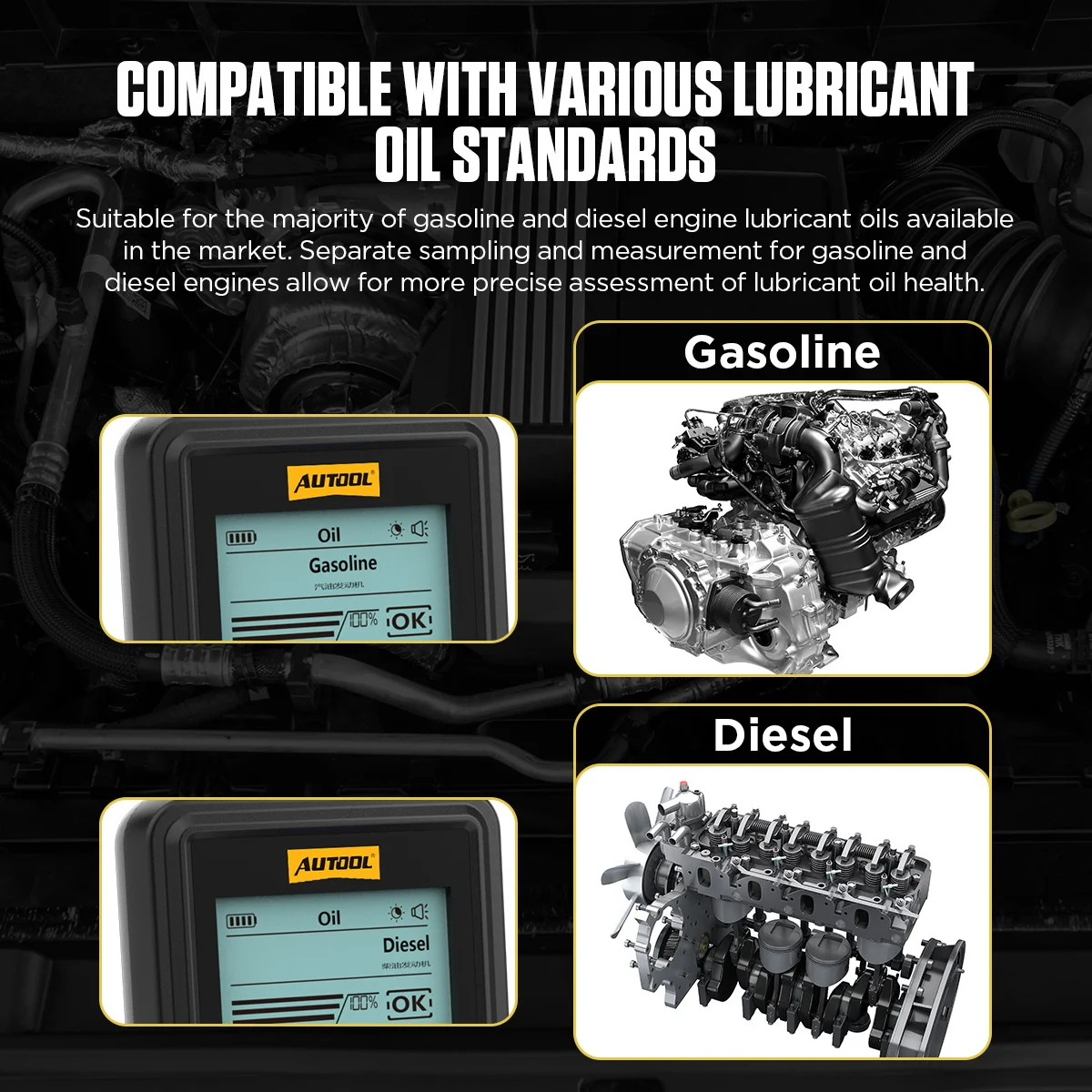 AUTOOL AS503 Auto Motor Öl Tester Durchlässigkeit von Benzin und Diesel für Auto Motor POA Öl Qualität Temperatur ° C ° F – Detail 3