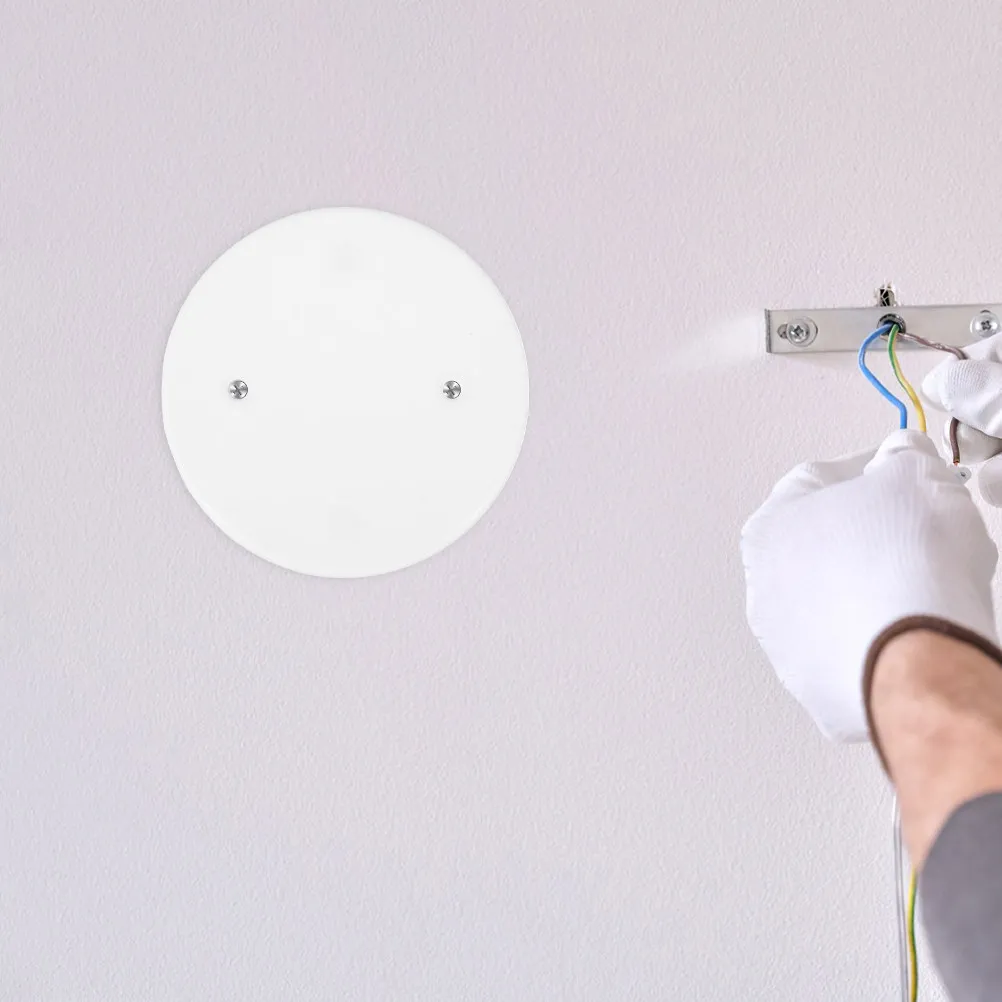 50Pcs White Ceiling Blank Cover Octagon Electrical Box Plate Panel for Oversize Openings Drywall Cable Organization