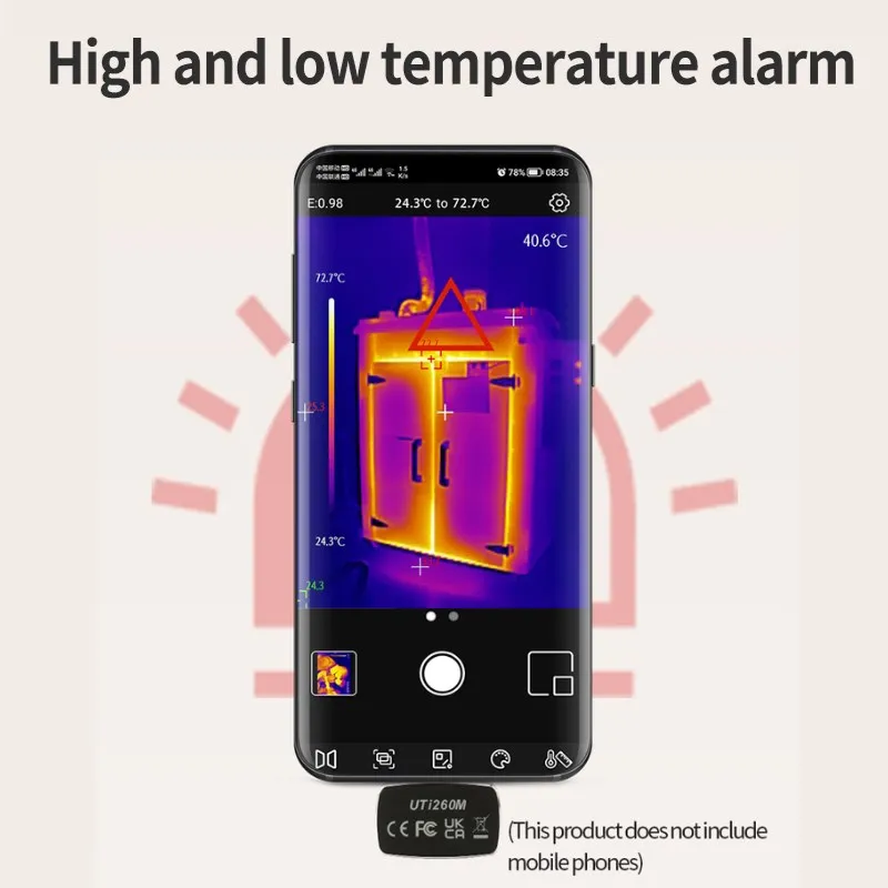 UNI-T UTi260M UTi120 Téléphone portable Imageur thermique Circuit PCB Outil de test de température Caméra thermique infrarouge pour Android Type-C