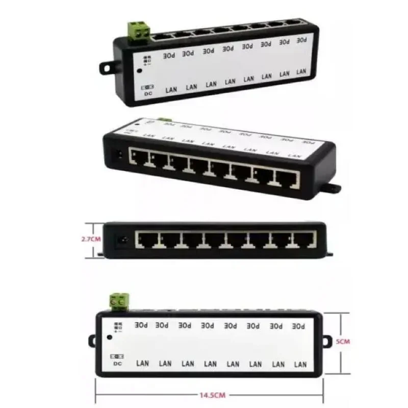 4Ports 8 Ports POE Splitter for CCTV Network POE Camera Power Over Ethernet IEEE802.3af POE Cable Splitte Hot Sale