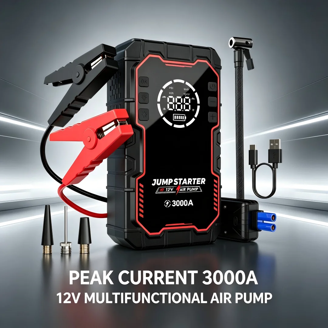 4 In 1 Car Jump Starter Kit Battery Booster Jump Starter Power Bank Lithium Battery Car Jump Starter With Tire Inflator