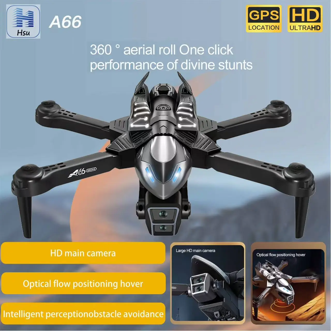 

Дрон с двумя объективами 2025 A66, 8 К, аэрофотосъемка высокой четкости, предотвращение препятствий, самолет-спрей, самолет с дистанционным управлением, игрушки