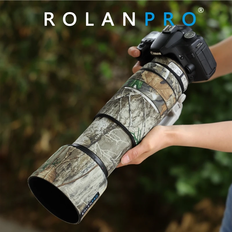 ROLANPRO Lens Camouflage Coat Rain Cover For Canon EF 100-400mm f4.5-5.6 L IS II USM lens Protective Sleeve Guns Case Outdoor