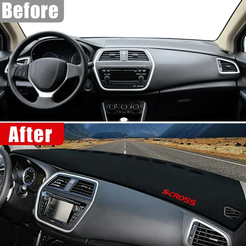 

ABAIWAI Car Parts For Suzuki SX4 S-Cross 2013-2016 2017 2018 2019 2020 Dashboard Cover Avoid Light Pad Sun Shade Anti-UV Carpets