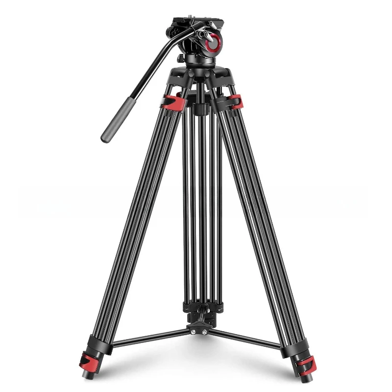 

Photography Digital SLR DV Camera Triangle Bracket Portable Hydraulic Damping PTZ AR Game Console Tripod