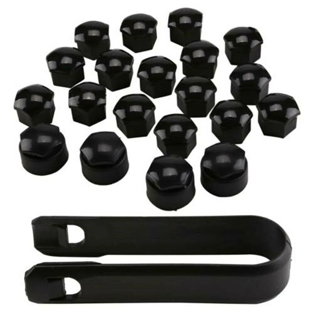 20PCS 17/19/21mm Black For Seat Cover Caps Wheel Screw Caps Wheel Screws Set
