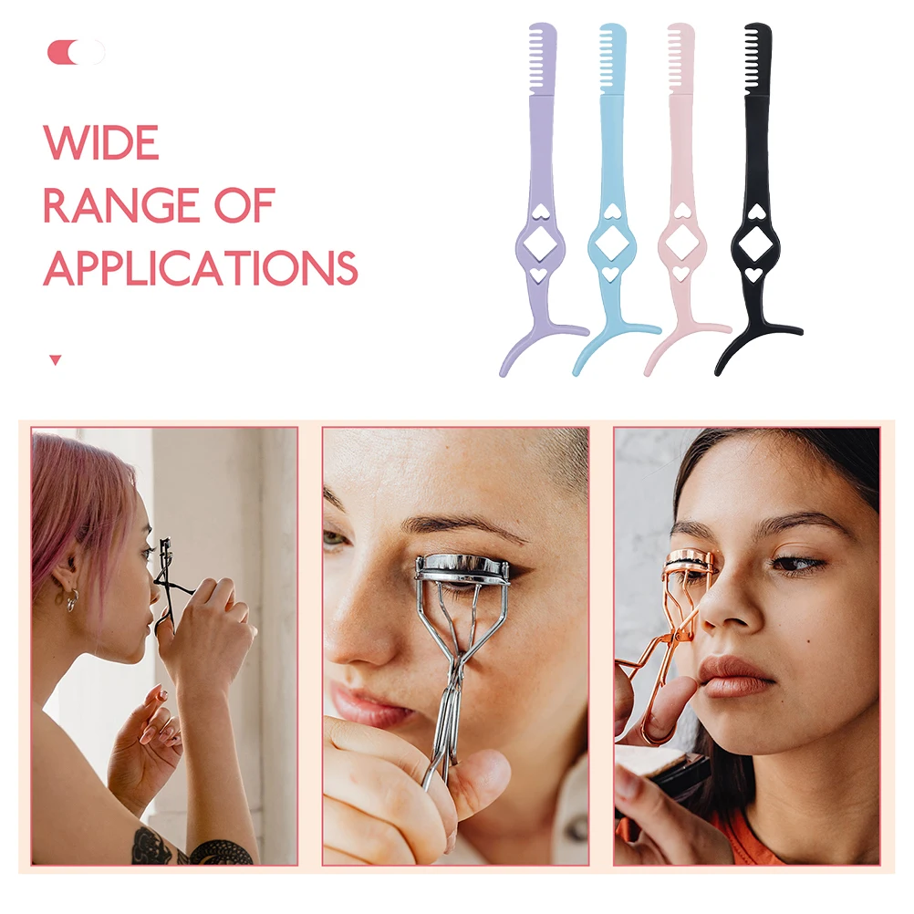 

4pcs Eyelash Tweezers Stainless Steel Lash Tools With Comb Curling Eyelash Extension Tweezers For Women Vibrant Colors