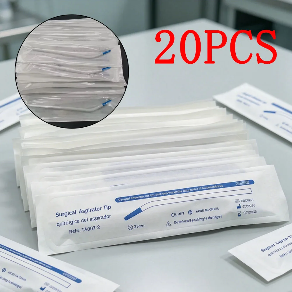 

20Pcs Disposable Dental Suction Tips Long Slim Tubes for Clinic Oral Care and Surgery