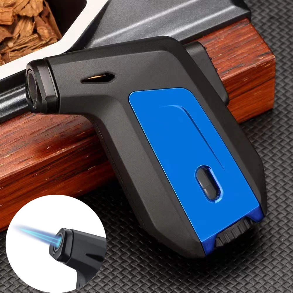 Large Capacity Windproof Lighter 360 ° Ignition Turbine Torch Direct Blue Flame Outdoor Barbecue Cigar Smoking Accessories