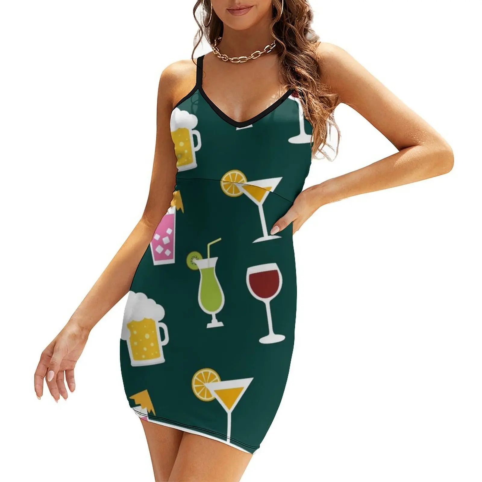 

Cocktails and Beer pattern Sling Dress summer dresses women 2025 wedding dresses for woman sensual sexy dress for women