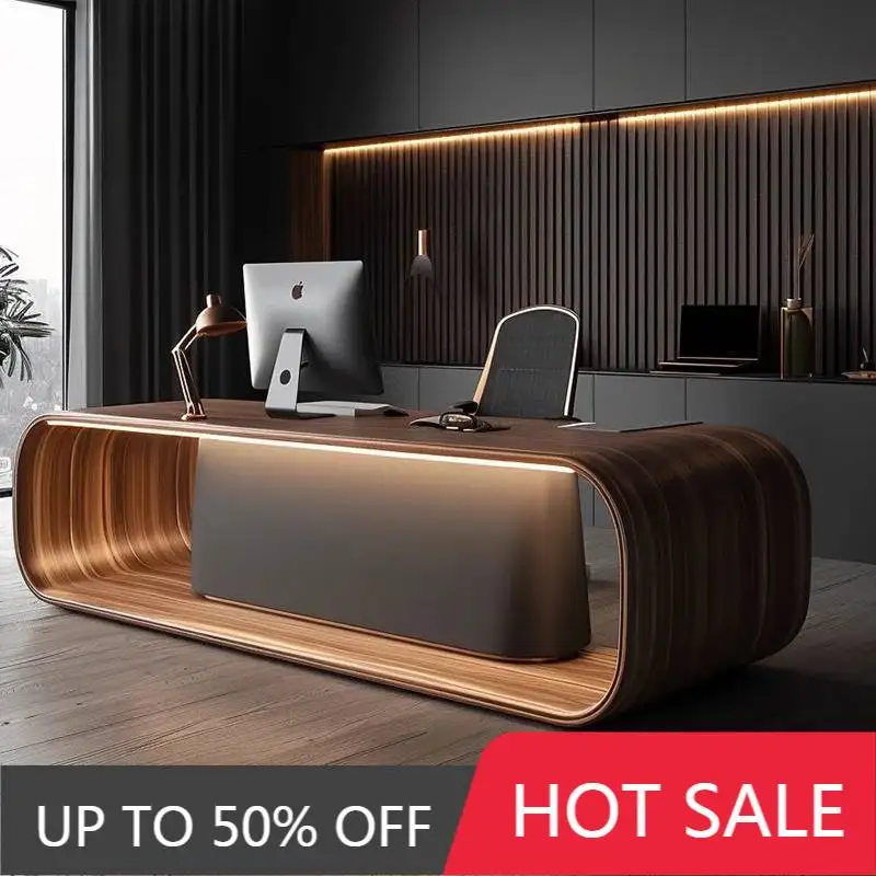 Cheap Designer Executive Office Desk Desktop Big Modern Study Computer Desk Drawers Adjustable Bureau Tafel Work Station Table