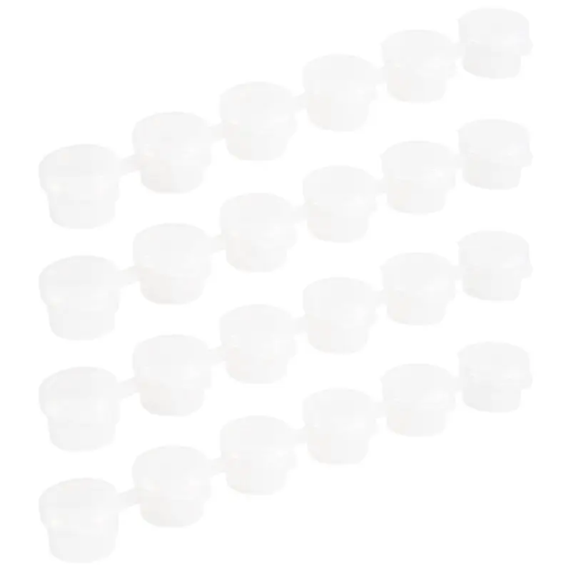 80 Strips 480 Pots Empty Paint Strips Paint Cup Pots Mini Paint Pots Clear Storage Containers For Paintings Art (3Ml)